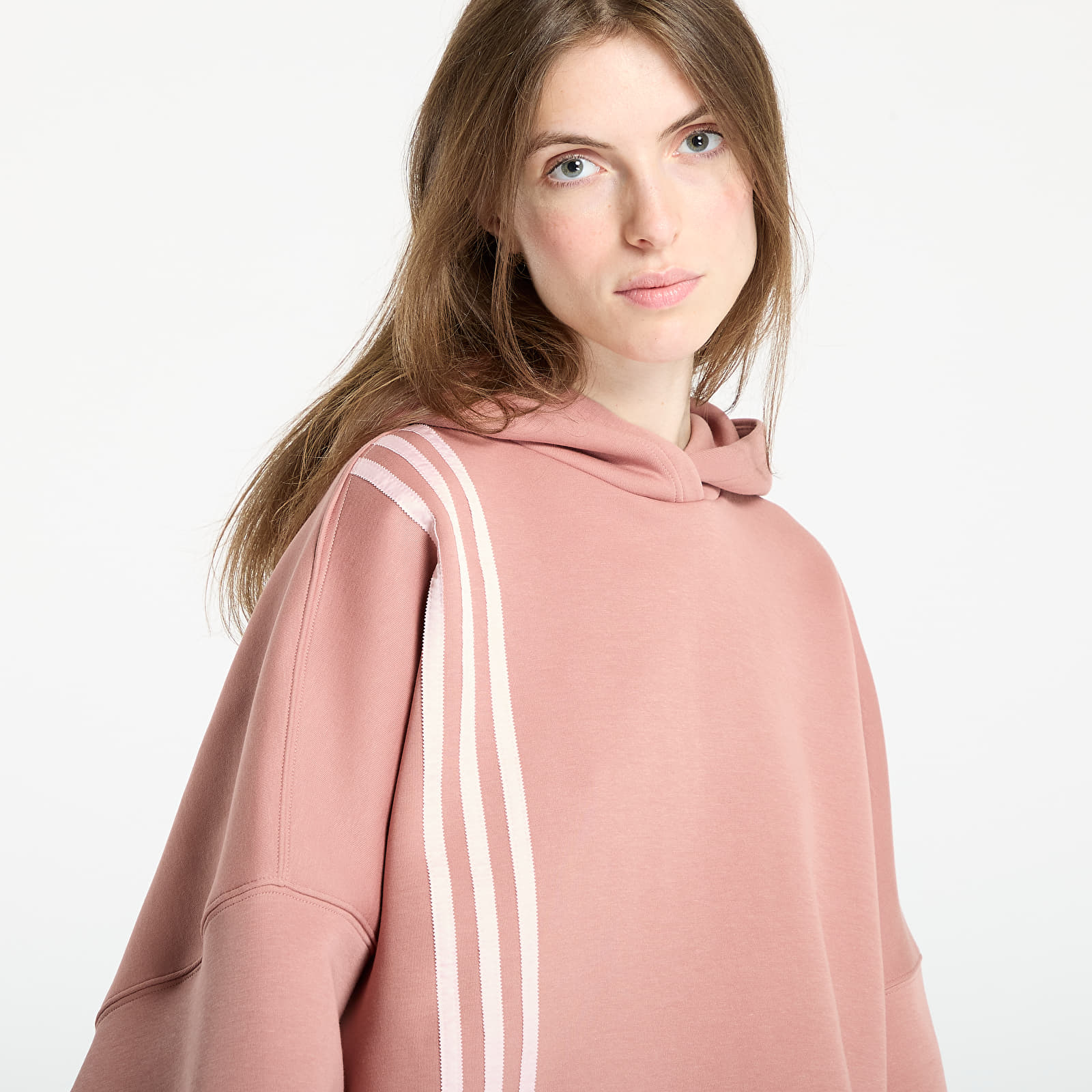 Mikinas ar kapuci un sporta krekli adidas Off Placed 3-Stripes Hoodie Warm Clay