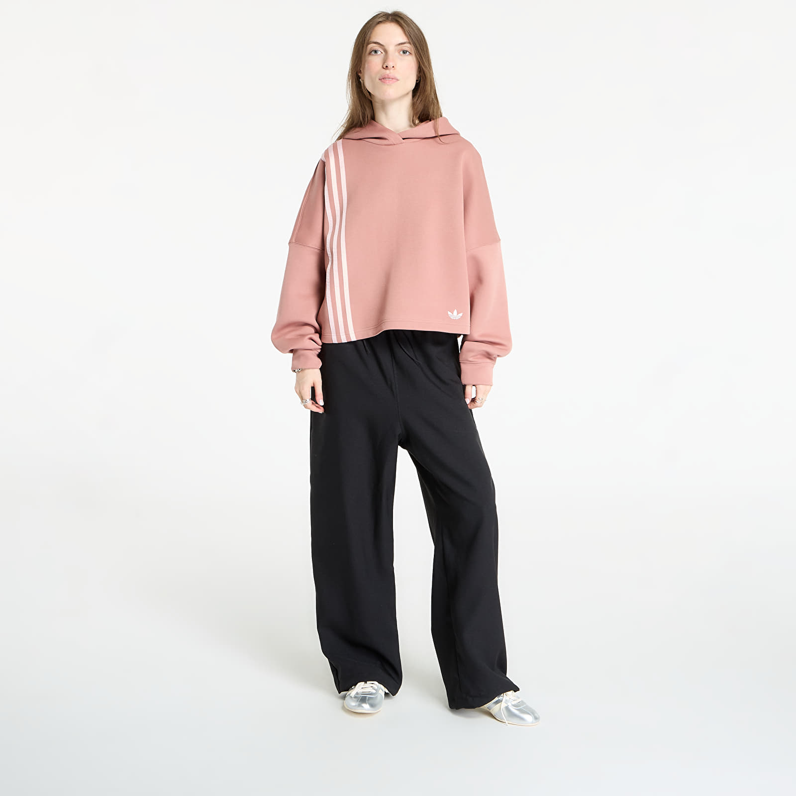 Mikinas ar kapuci un sporta krekli adidas Off Placed 3-Stripes Hoodie Warm Clay