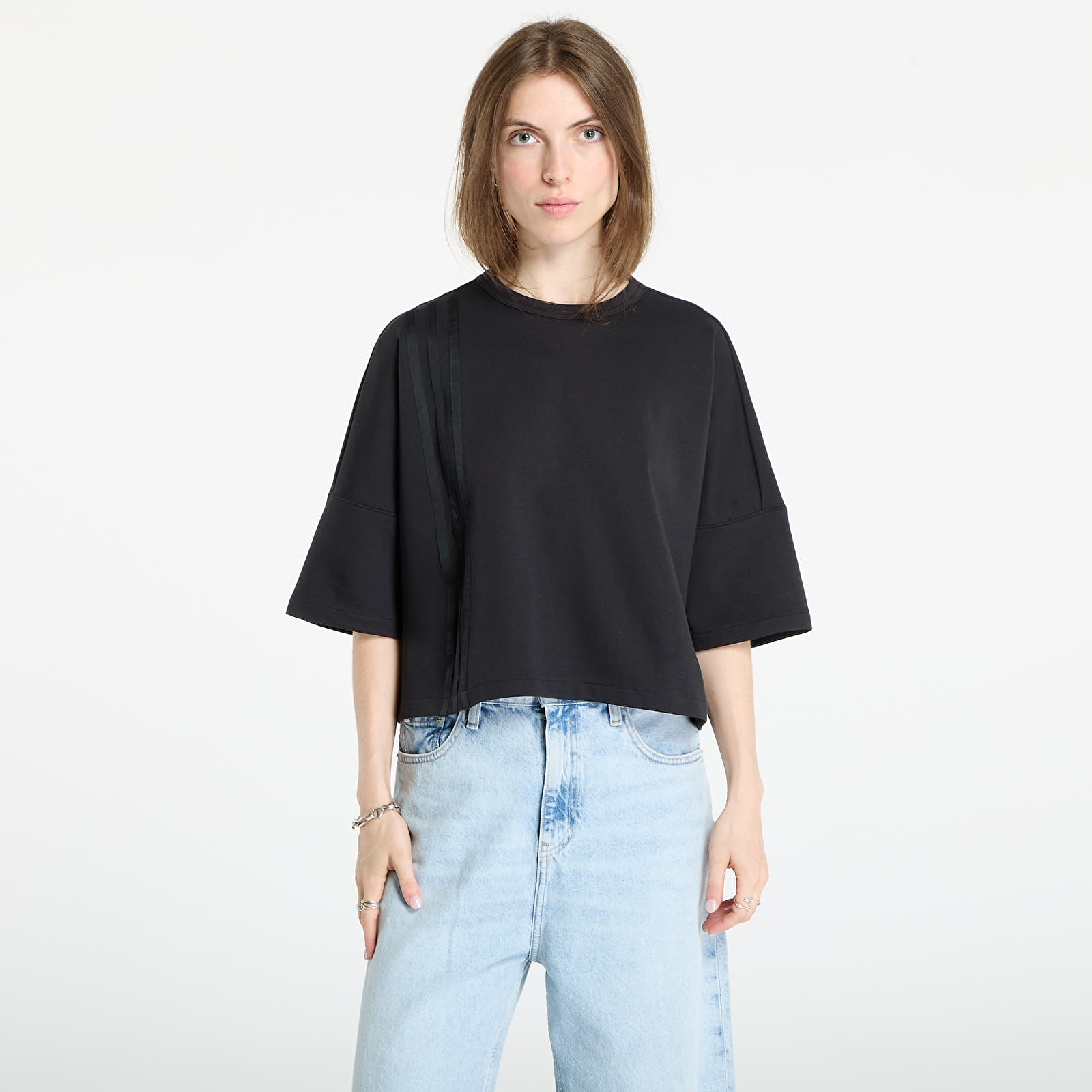 T-shirts  adidas Off Placed 3-Stripes T-Shirt Black