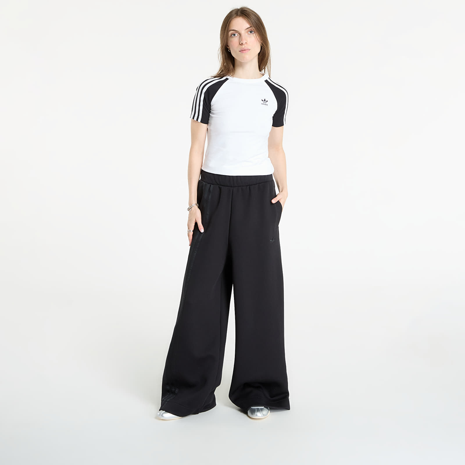 Pants adidas Off Placed 3-Stripes Wide Pant Black