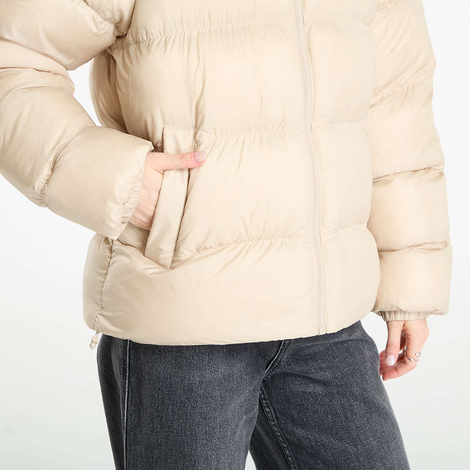 Puffejacken adidas Adicolor Short Puffer Jacket Stone Khaki