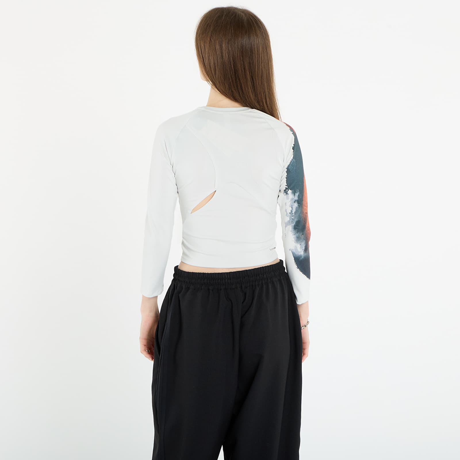 T-krekli Y-3 Crop Longsleeve T-Shirt Orbit Grey