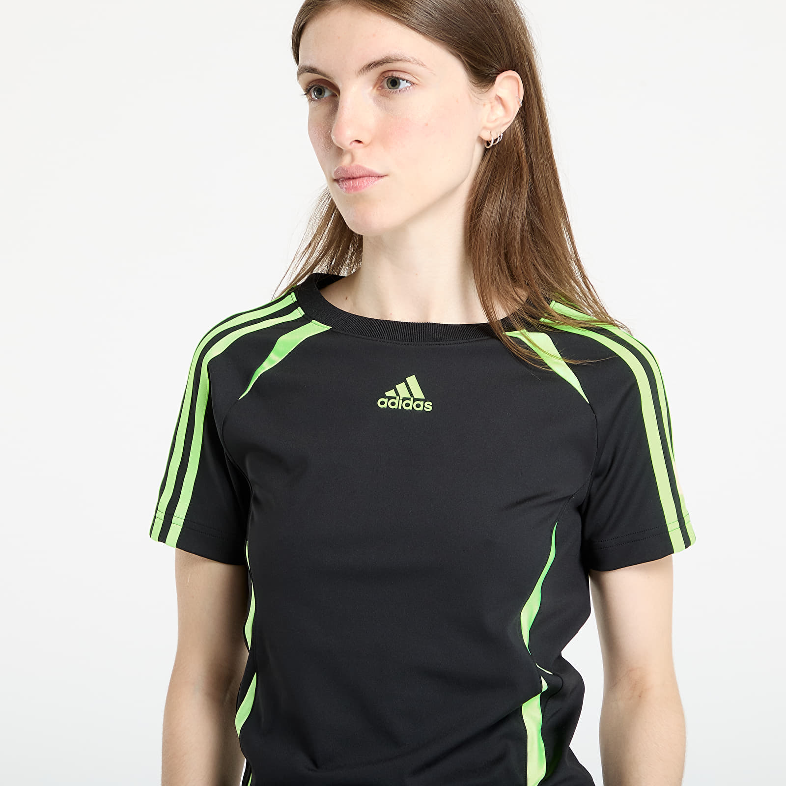 T-shirts  adidas Teamgeist Adicolor Slim Jersey Black/ Signal Green