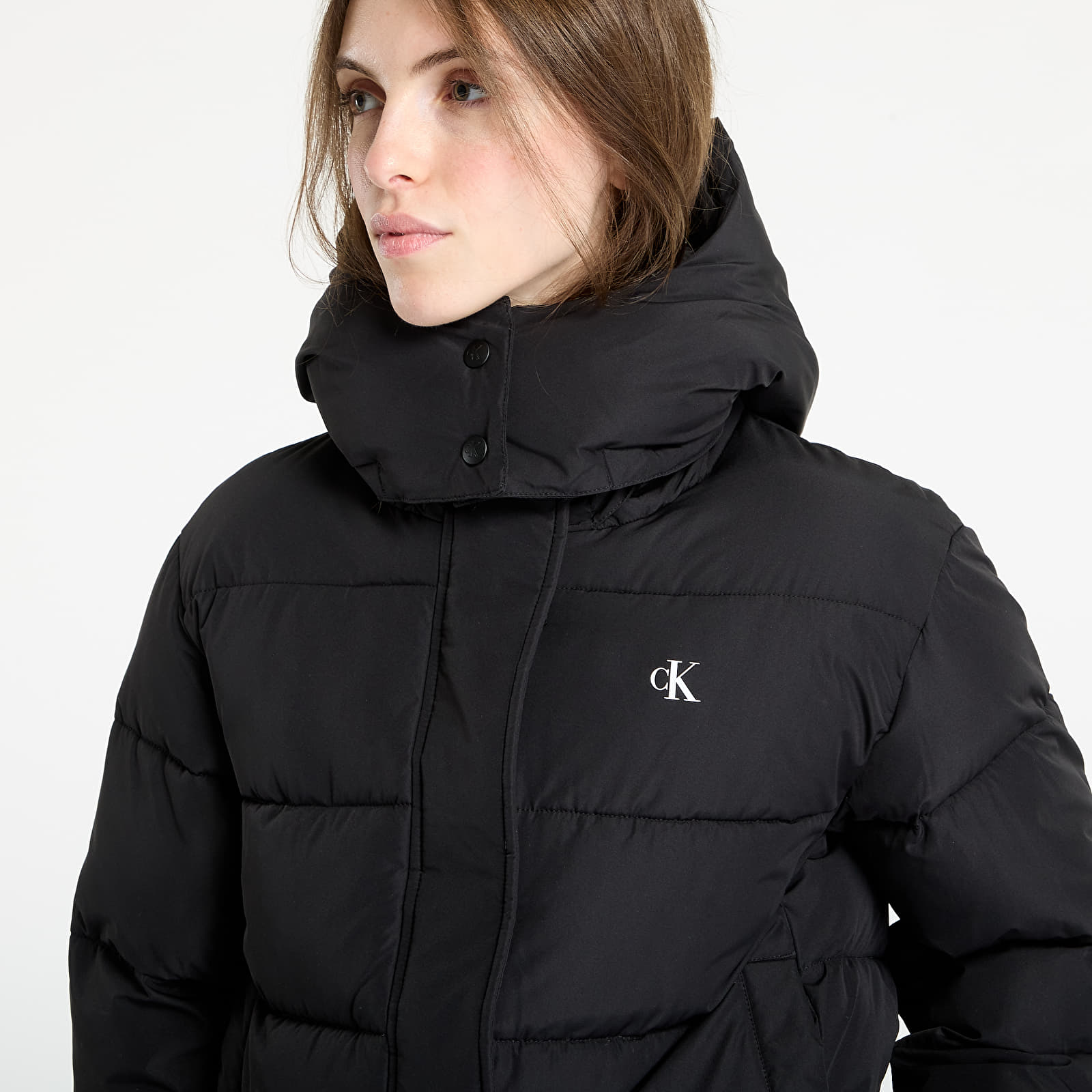 Puffer jackets Calvin Klein Jeans Matte Monologo Short Jacket Black