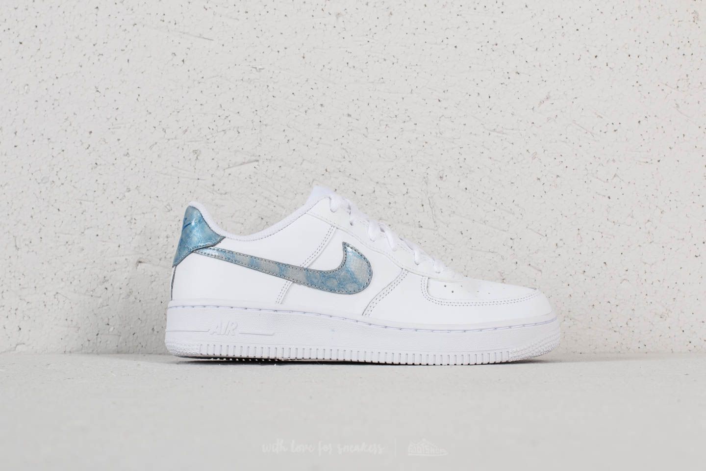 Bērnu kedas un apavi Nike Air Force 1 (GS) White/ Royal Tint/ White