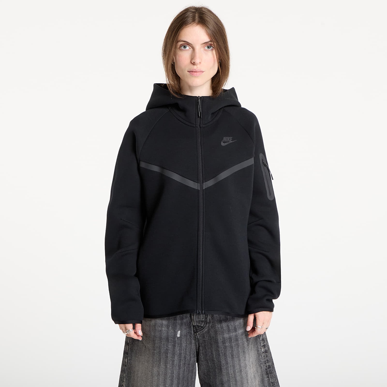 Sweatshirt Nike Sportswear Tech Fleece Windrunner Womens Full-Zip Hoodie Black/ Black XS
