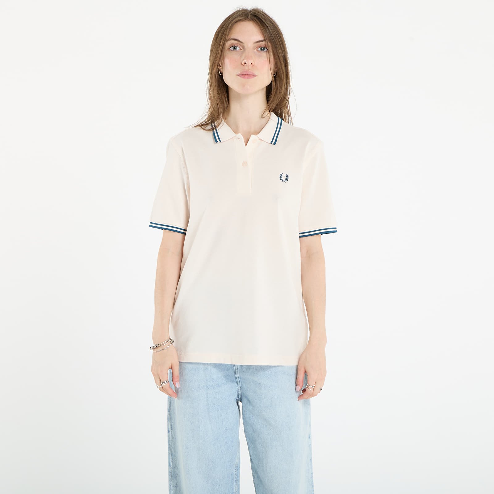 Tricou FRED PERRY Twin Tipped Fred Perry Shirt Silky Peach/ Dark Petrol 10