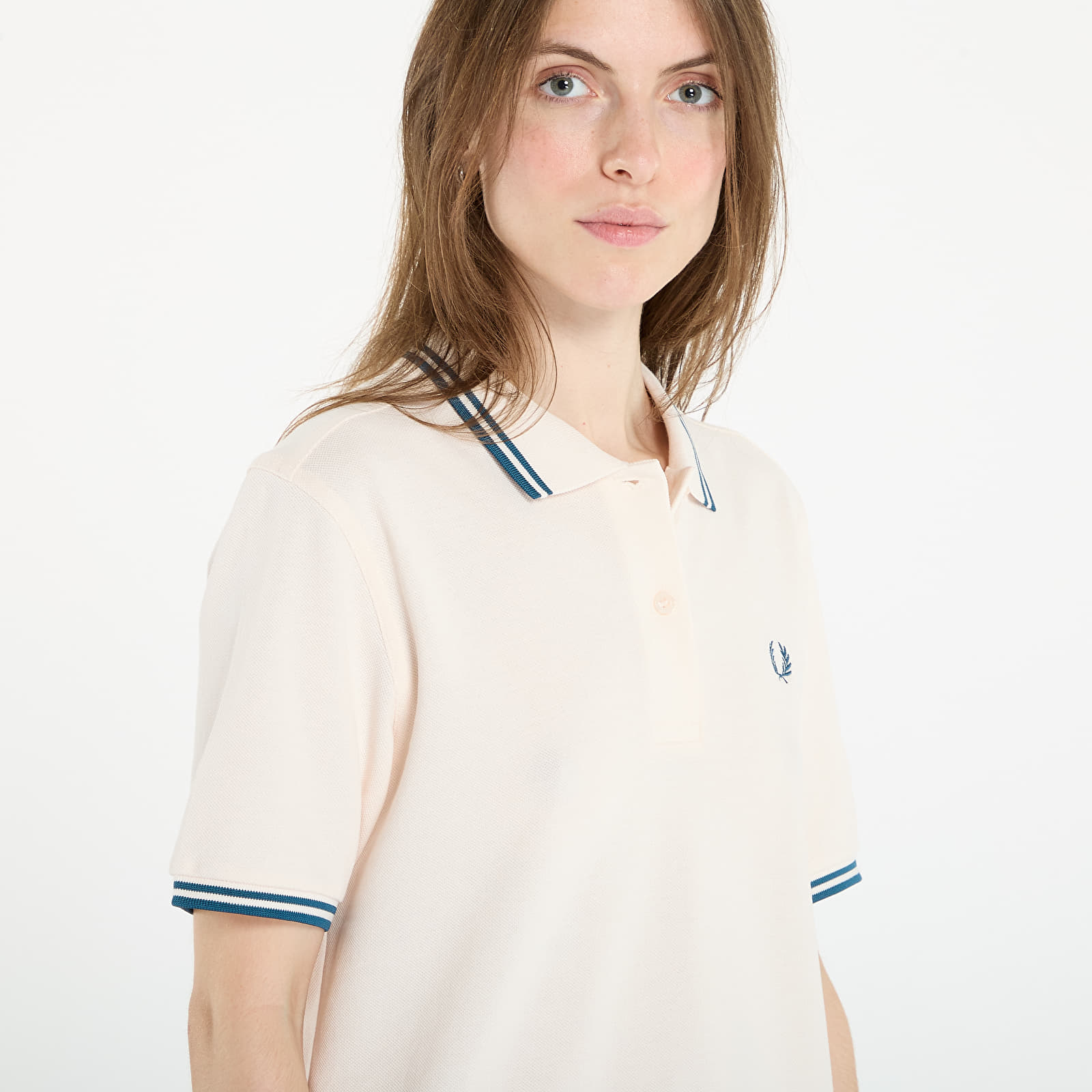 Women's T-shirts FRED PERRY Twin Tipped Fred Perry Shirt Silky Peach/ Dark Petrol