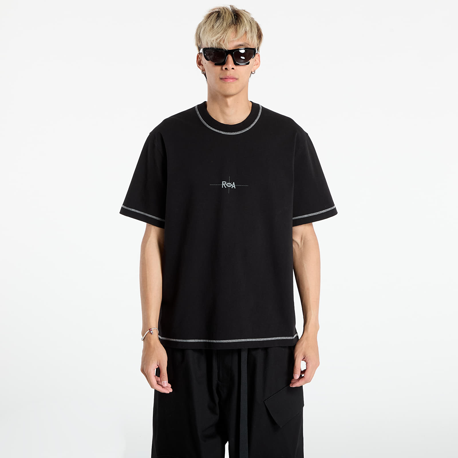 T-shirts ROA Info Stitch Organic T-Shirt Black