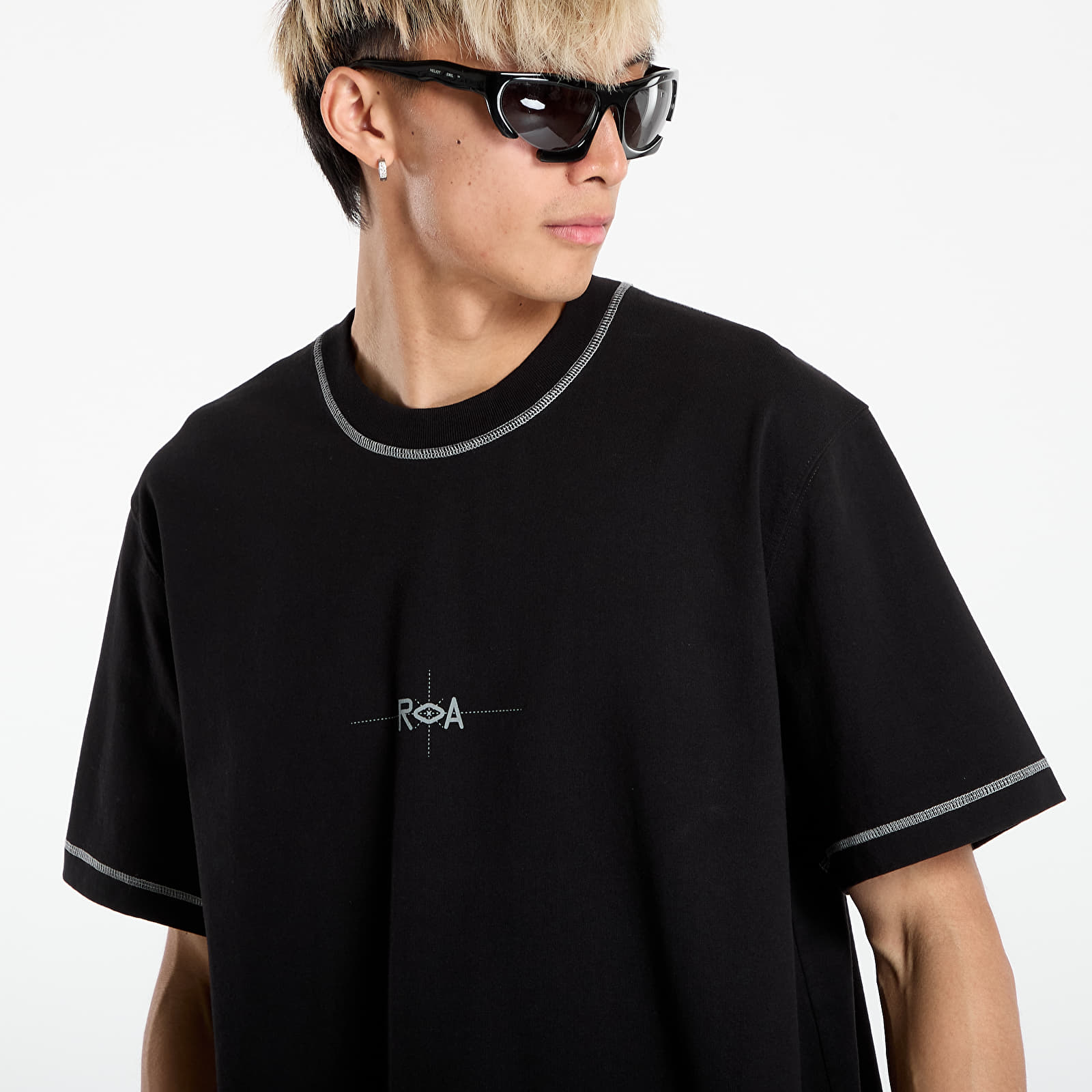 T-shirts ROA Info Stitch Organic T-Shirt Black