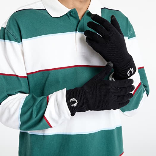 FRED PERRY Classic Merino Wool Gloves Black/ Snow White