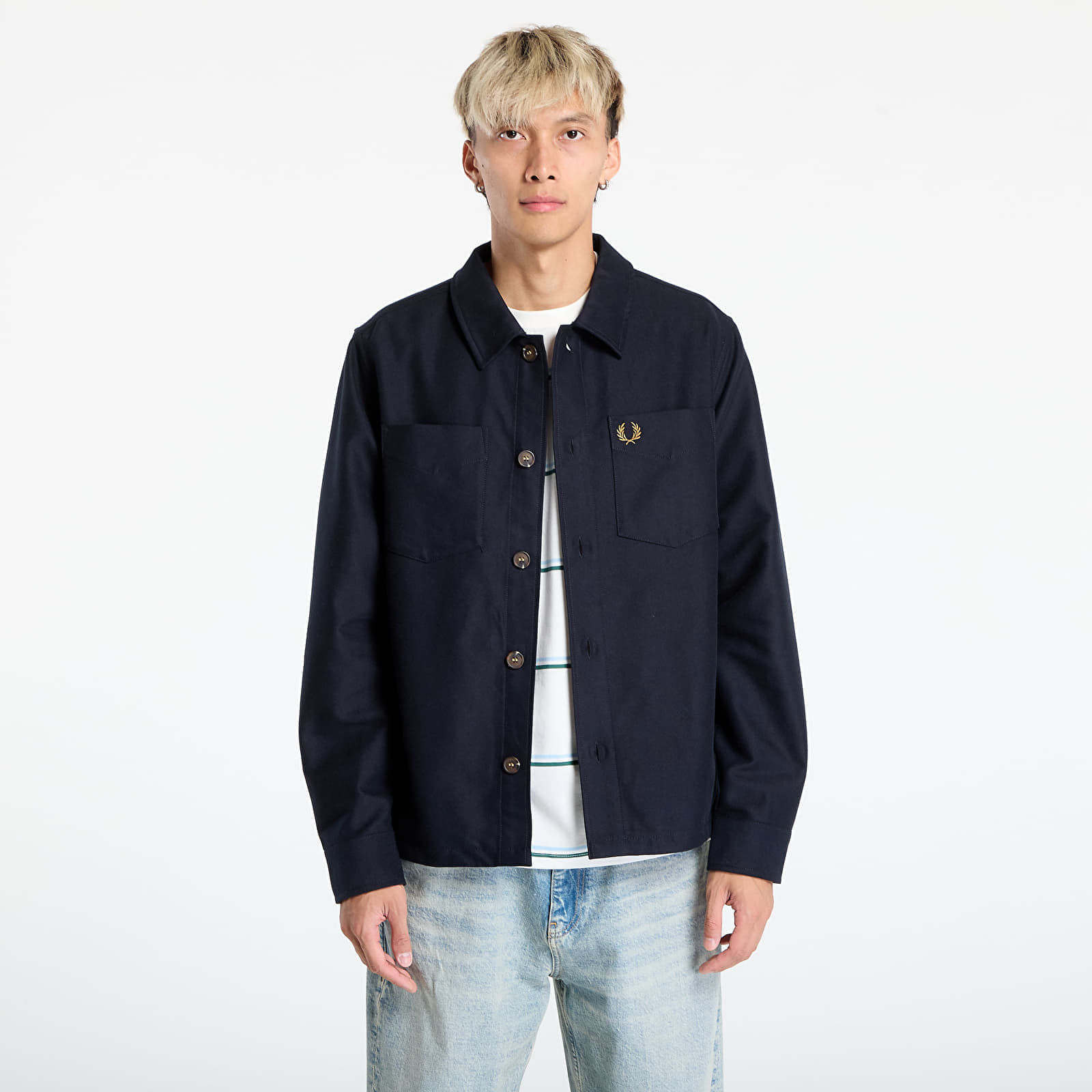 Cămașă FRED PERRY Brushed Twill Overshirt Navy XL