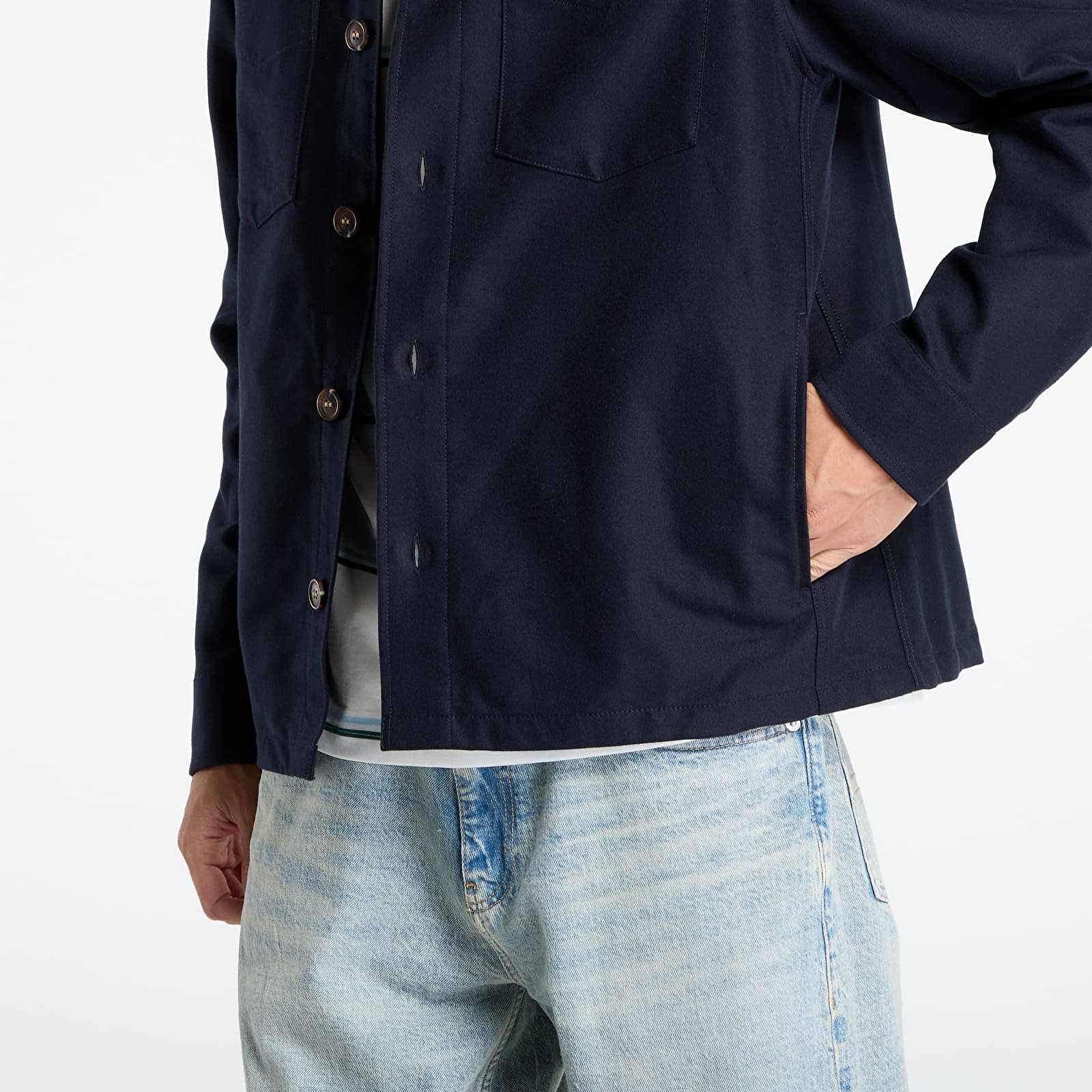Shirts FRED PERRY Brushed Twill Overshirt Navy