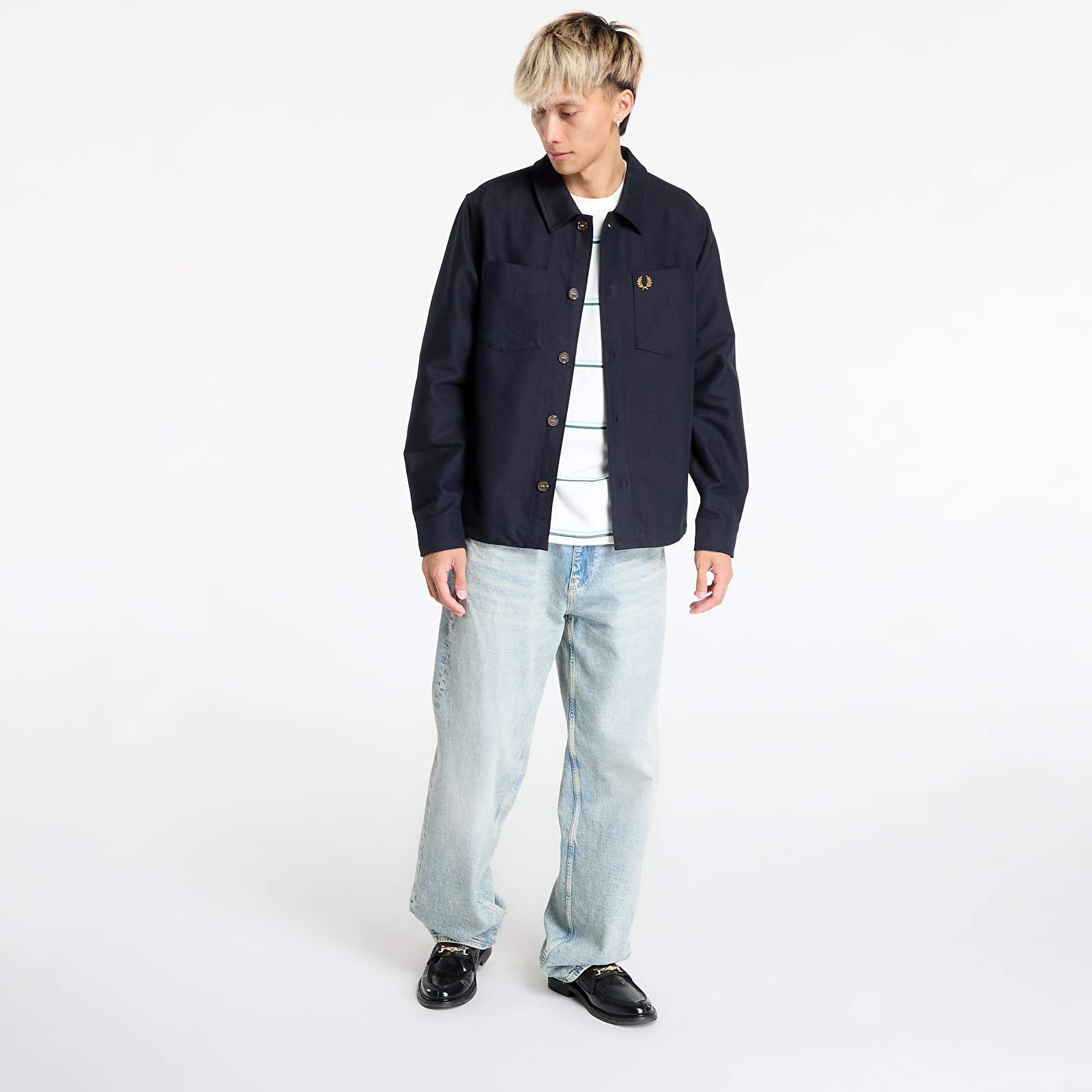 Shirts FRED PERRY Brushed Twill Overshirt Navy