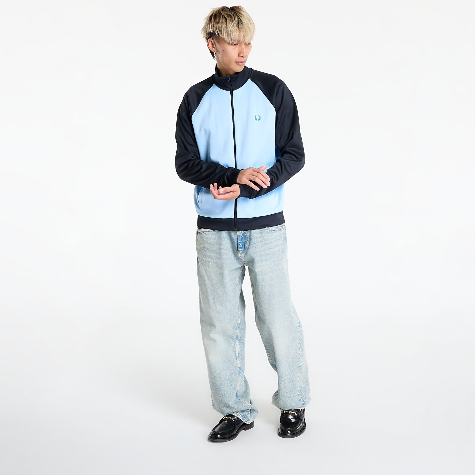 Bluzy FRED PERRY Contrast Sleeve Track Jacket Track Blue/ Navy
