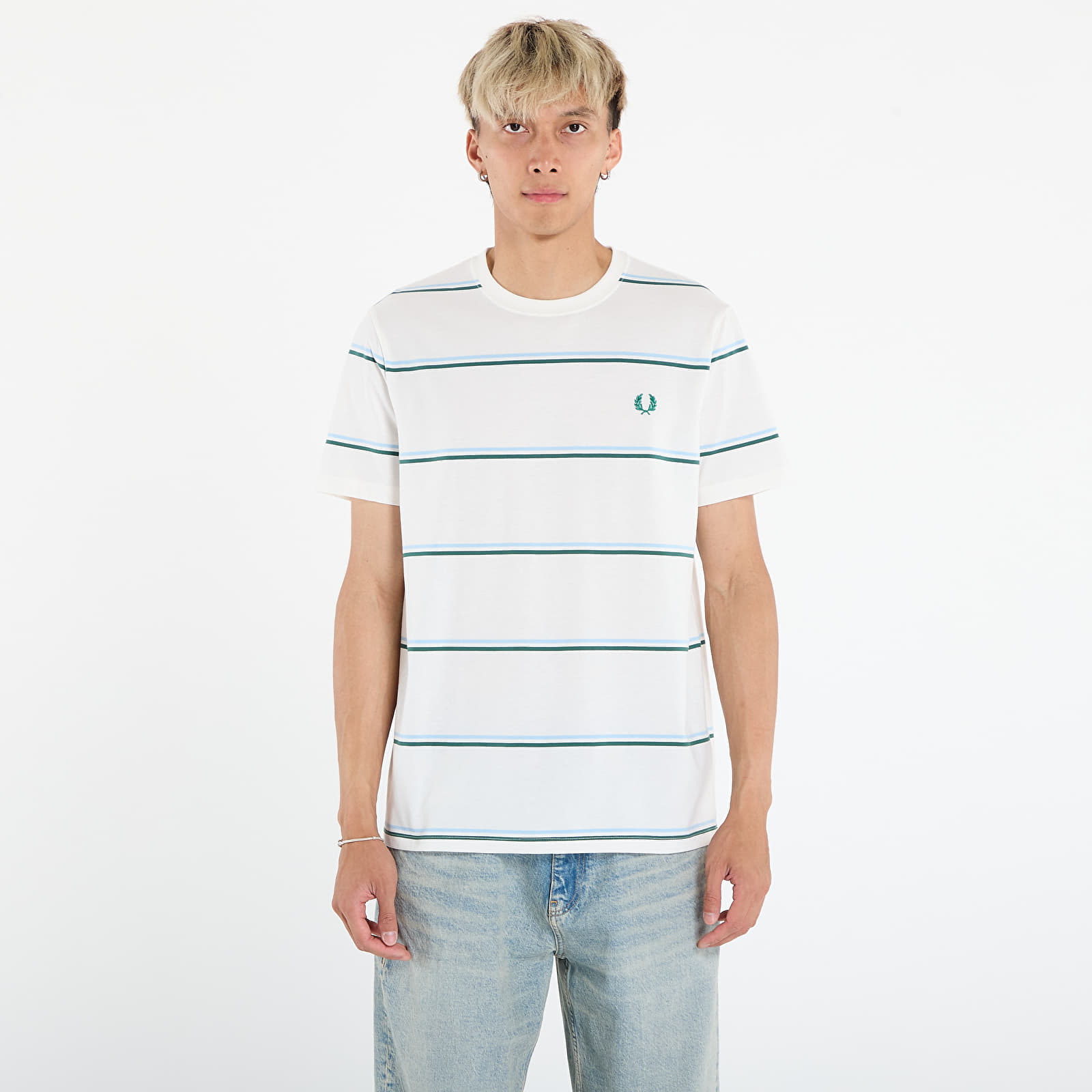 T-särgid FRED PERRY Fine Stripe T-Shirt Snow White