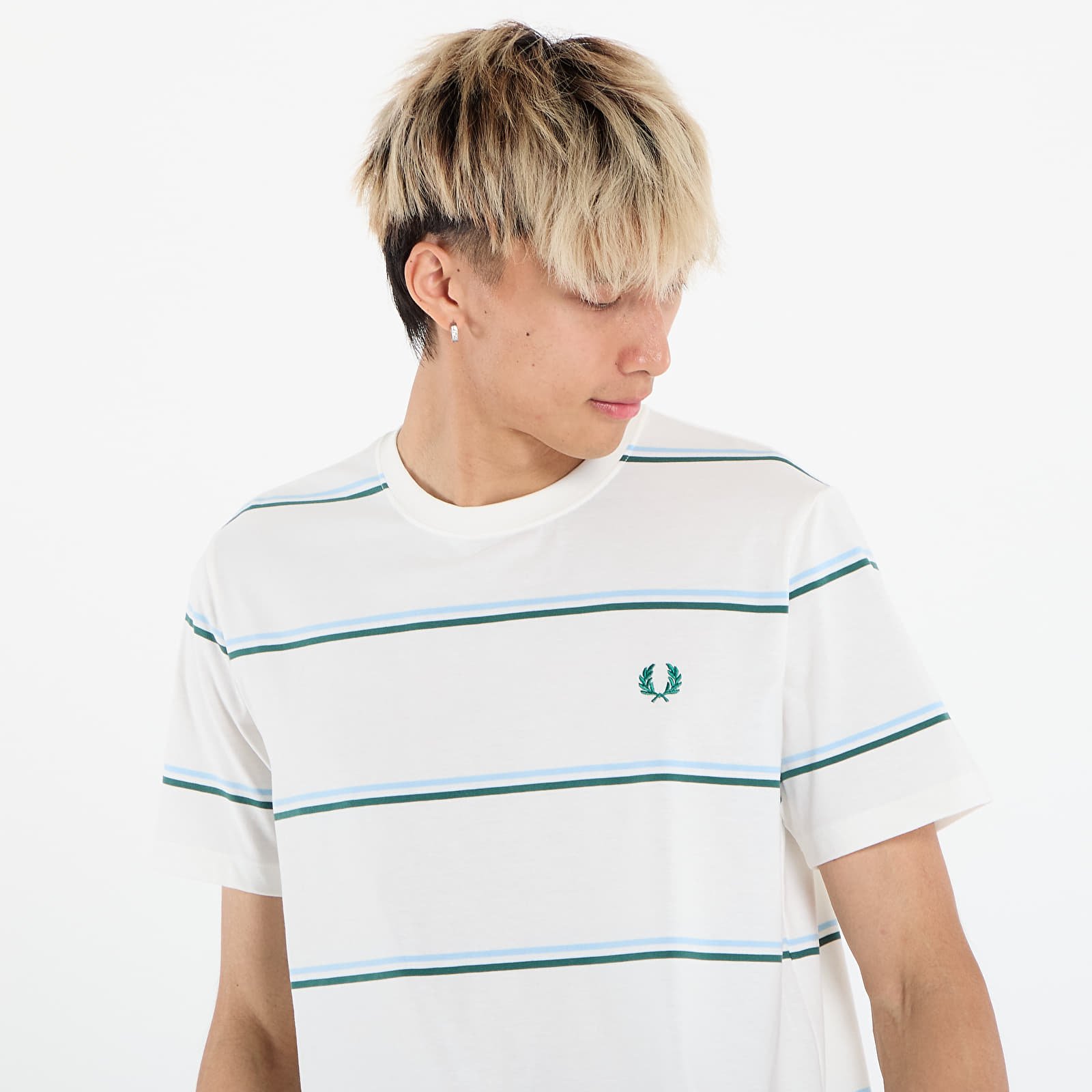 T-särgid FRED PERRY Fine Stripe T-Shirt Snow White