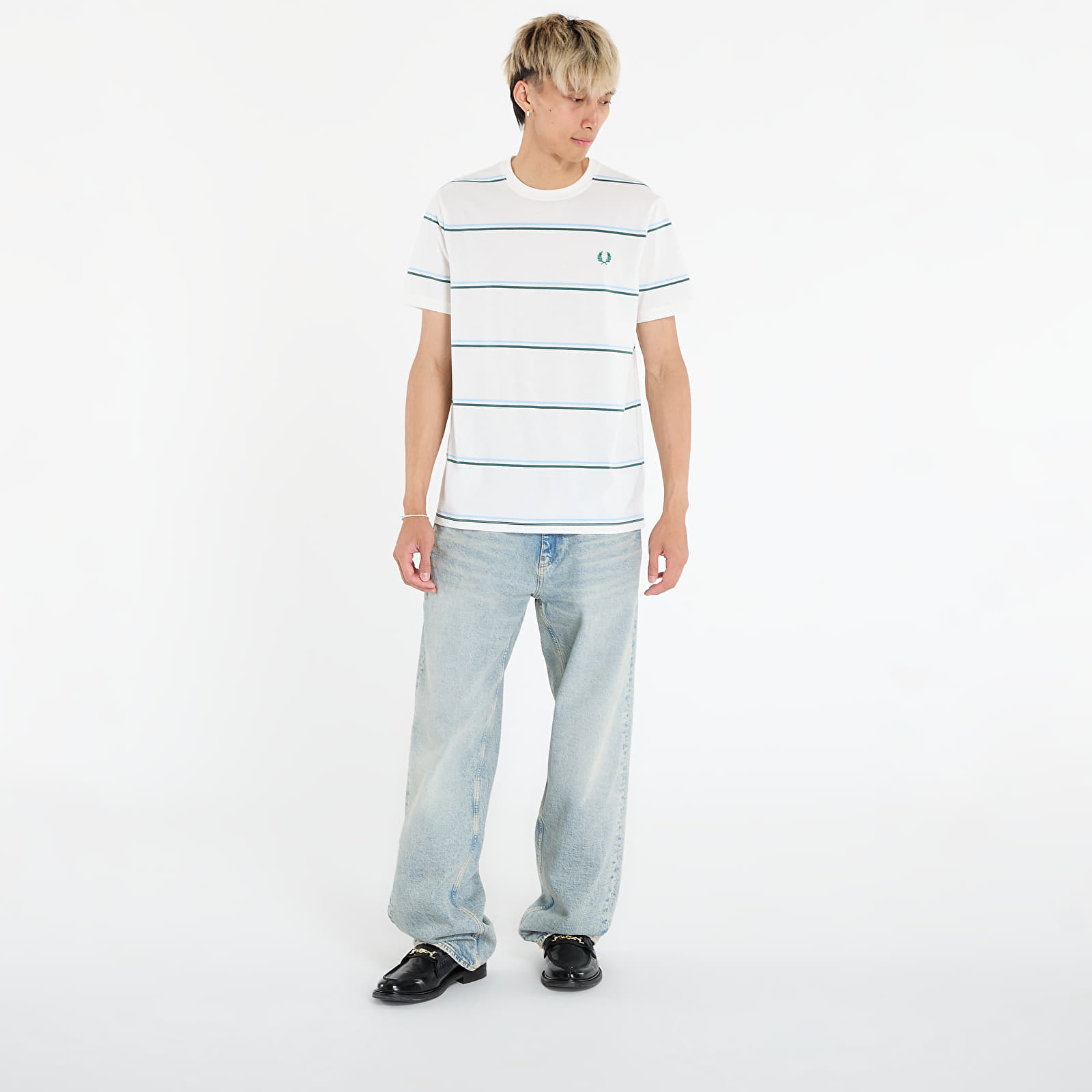 T-särgid FRED PERRY Fine Stripe T-Shirt Snow White