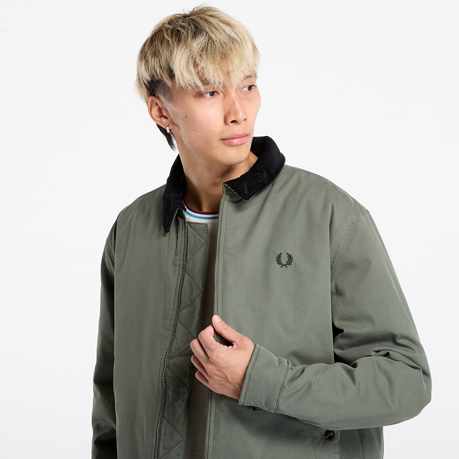 Kurtki FRED PERRY Cotton Caban Jacket Laurel W Grn