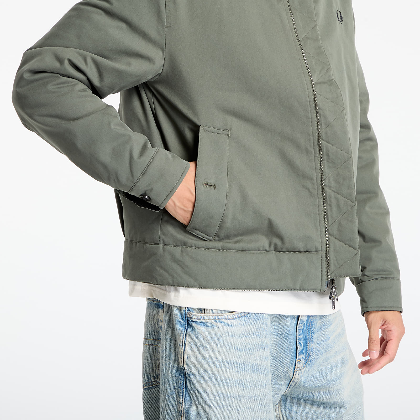 Kurtki FRED PERRY Cotton Caban Jacket Laurel W Grn