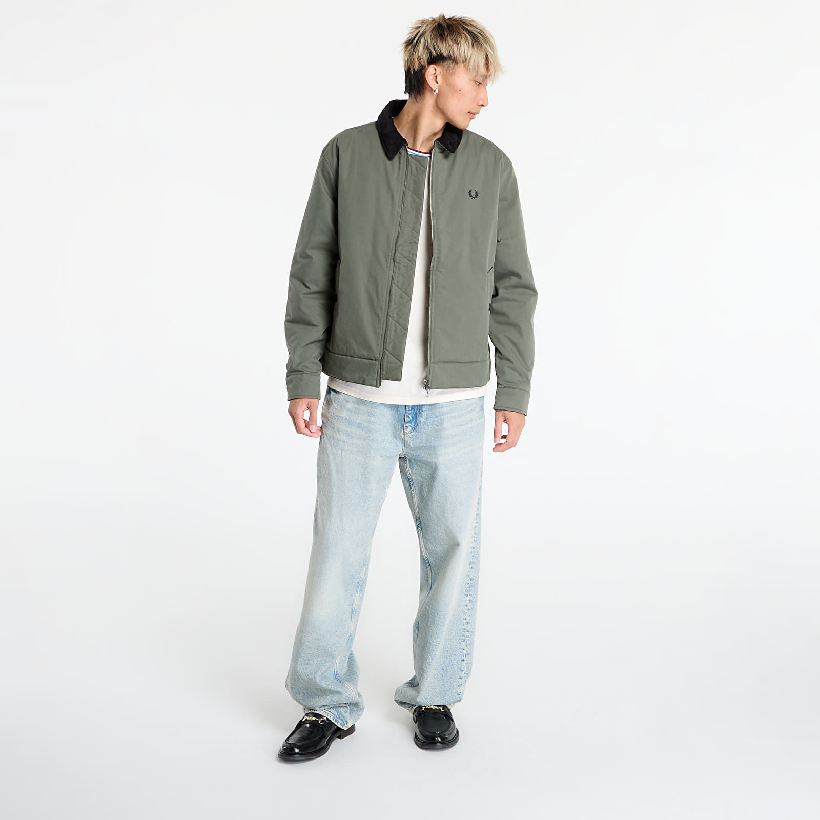 Kurtki FRED PERRY Cotton Caban Jacket Laurel W Grn