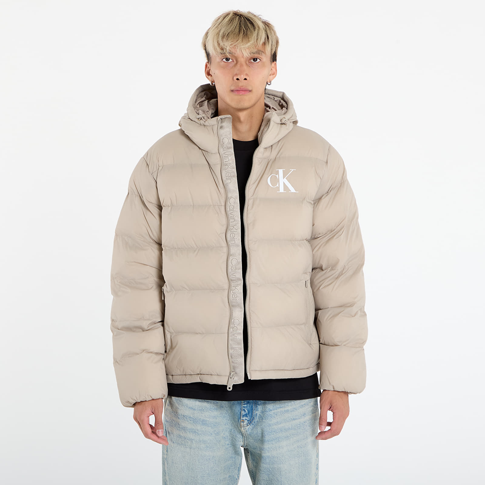 Pufja jakas Calvin Klein Jeans Ls Nylon Monogram Pu Jacket Brown