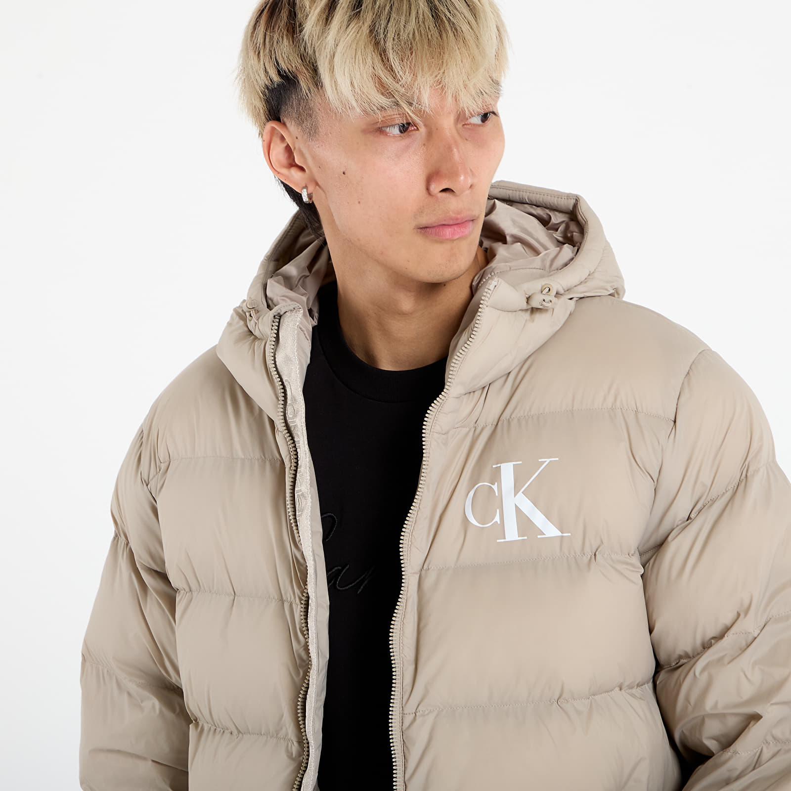 Pufja jakas Calvin Klein Jeans Ls Nylon Monogram Pu Jacket Brown