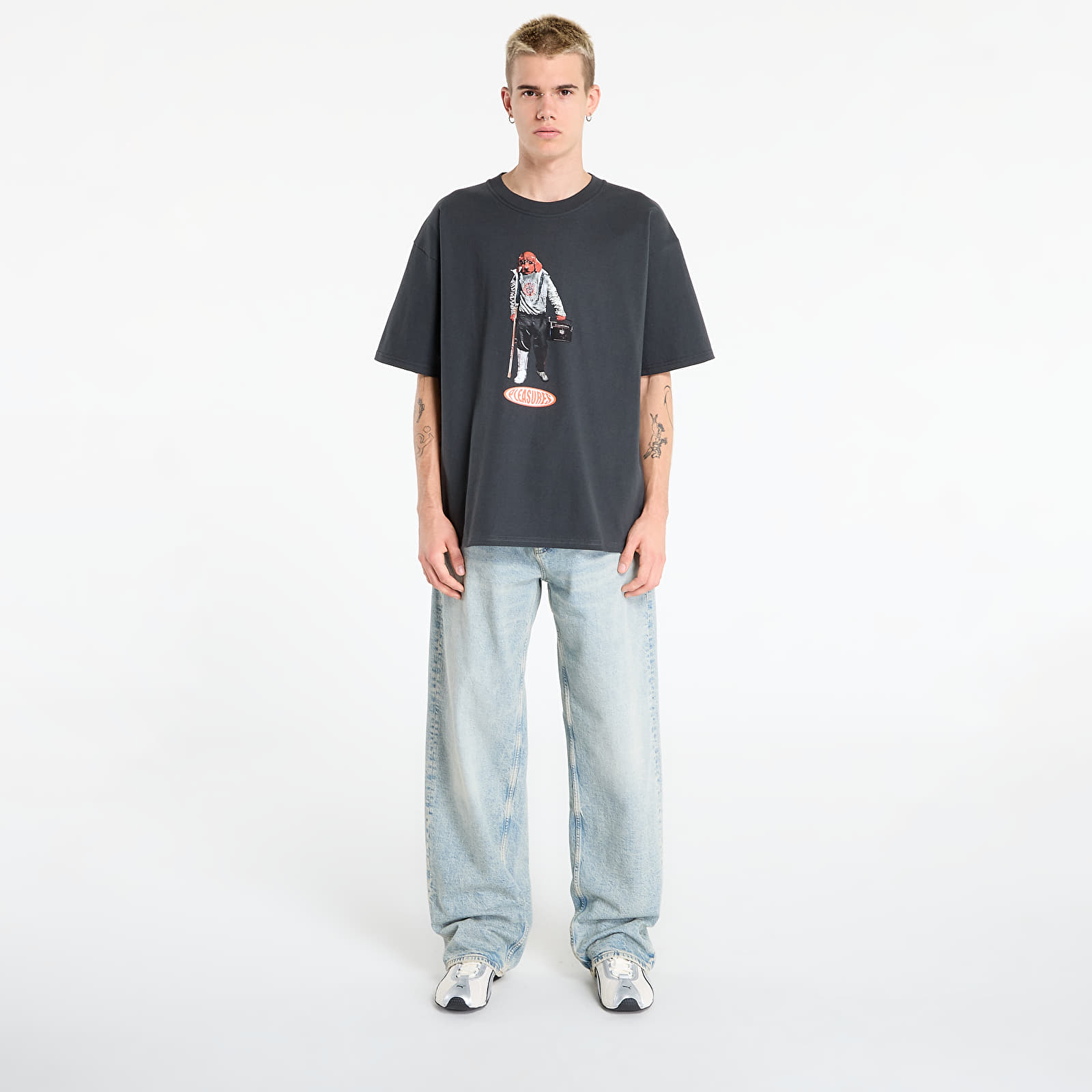 T-shirts PLEASURES Daft Punk T-Shirt Faded Black