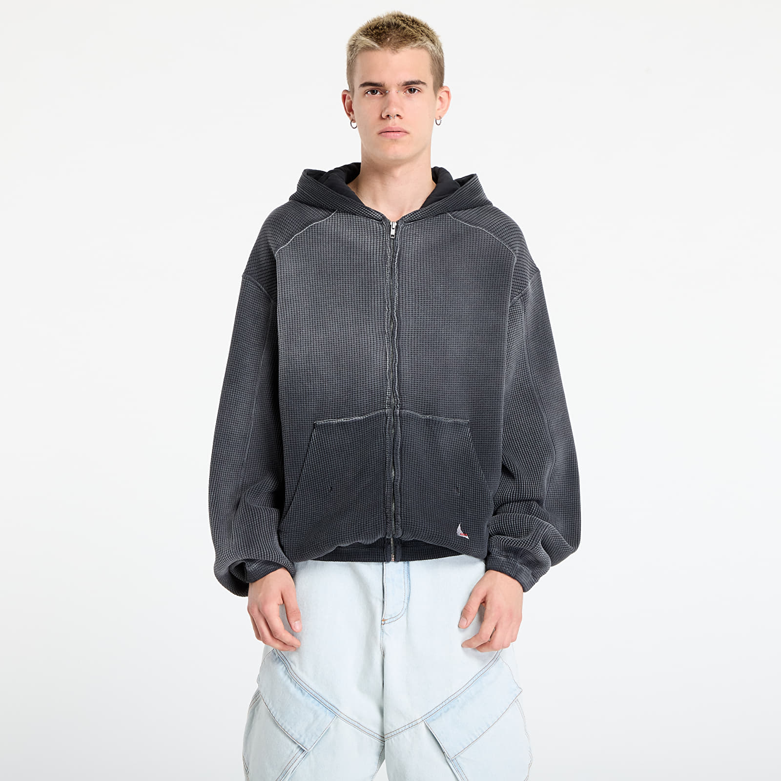 Φούτερ ROA Bee Sun Faded Waffle Zip Up Hoodie Black