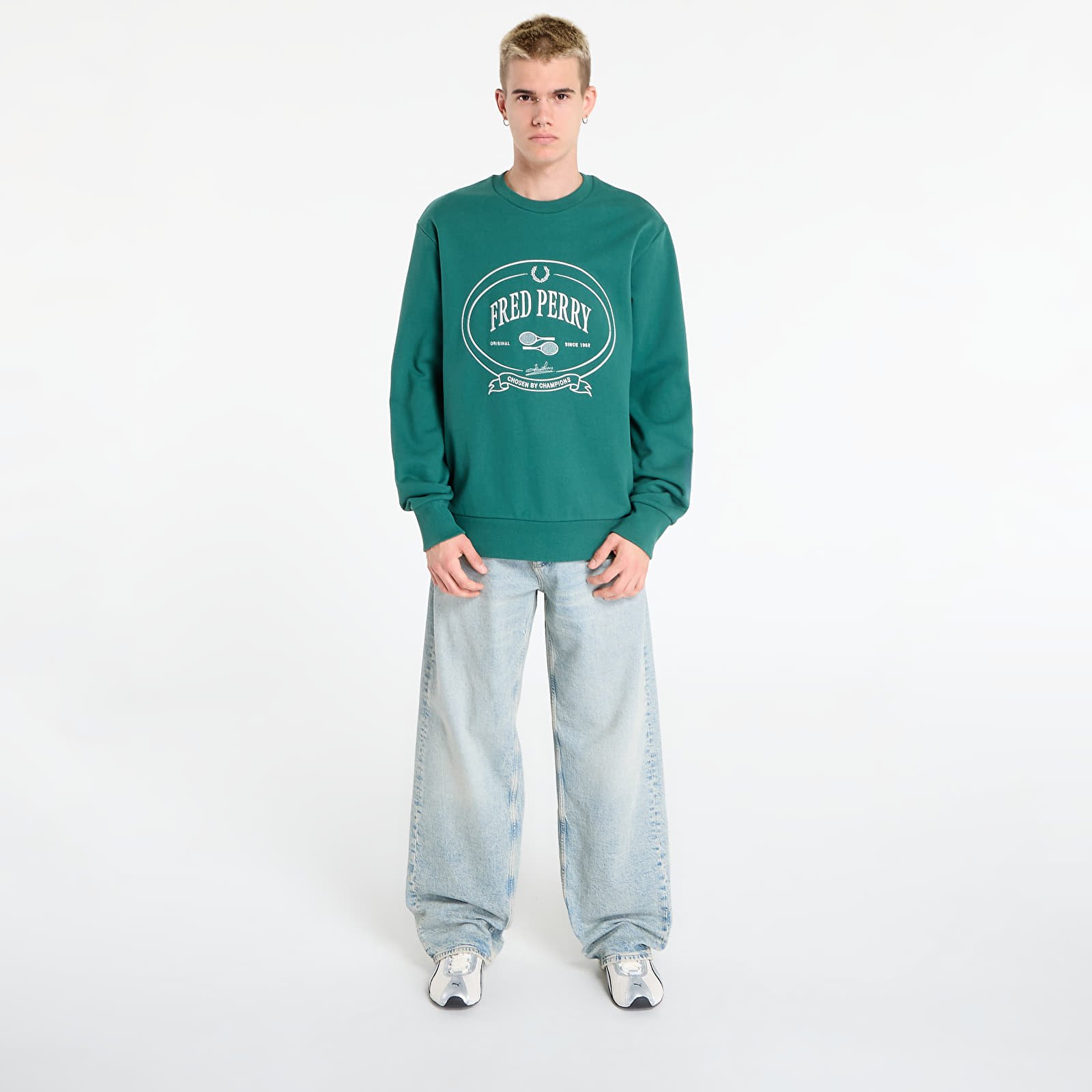 Hoodies and sweatshirts FRED PERRY Chosen By Champions Sweatshirt Sport Green
