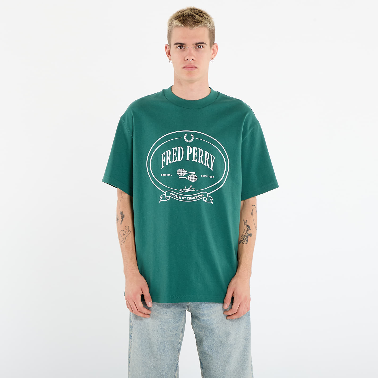 Тениска FRED PERRY Chosen By Champions T-Shirt Sport Green L