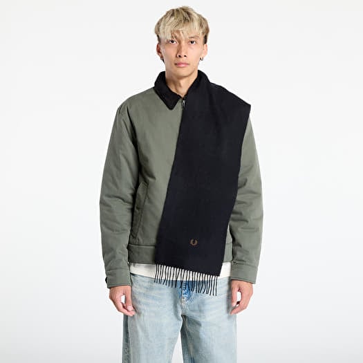FRED PERRY Lambswool Scarf Black