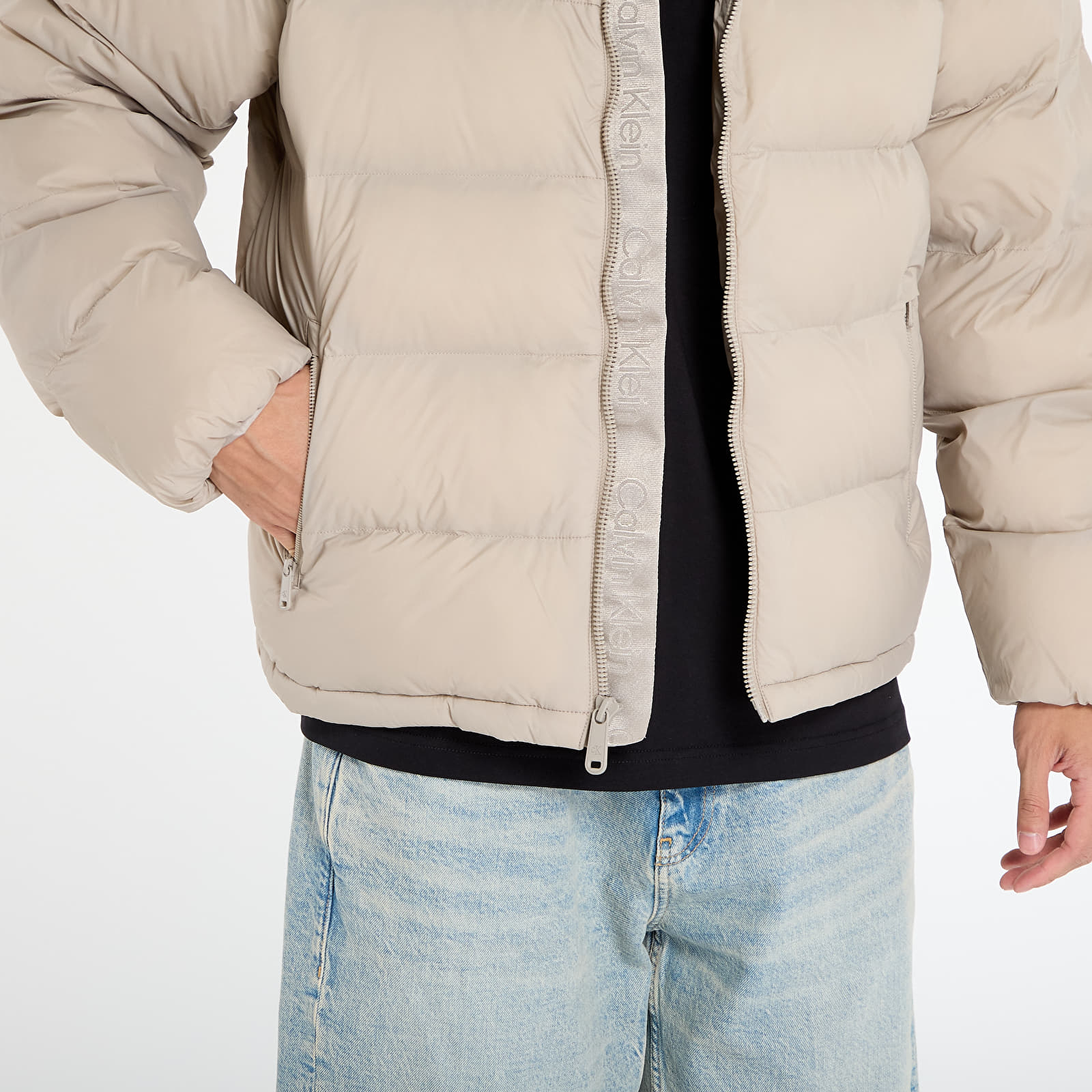 Pufja jakas Calvin Klein Jeans Ls Nylon Monogram Pu Jacket Brown