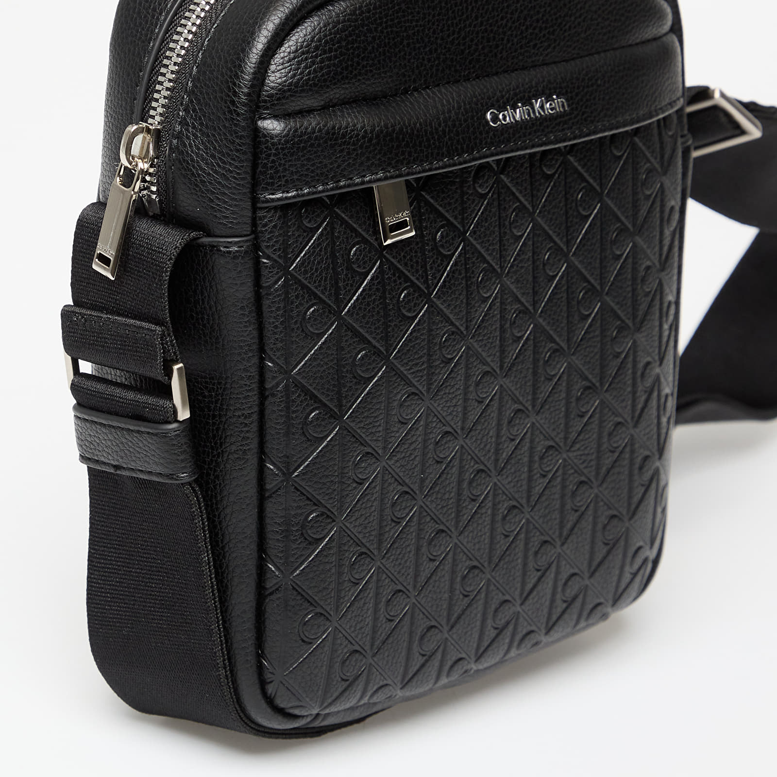 Men's Shoulder Bags Calvin Klein Emblem Aop Emboss Crossover Black