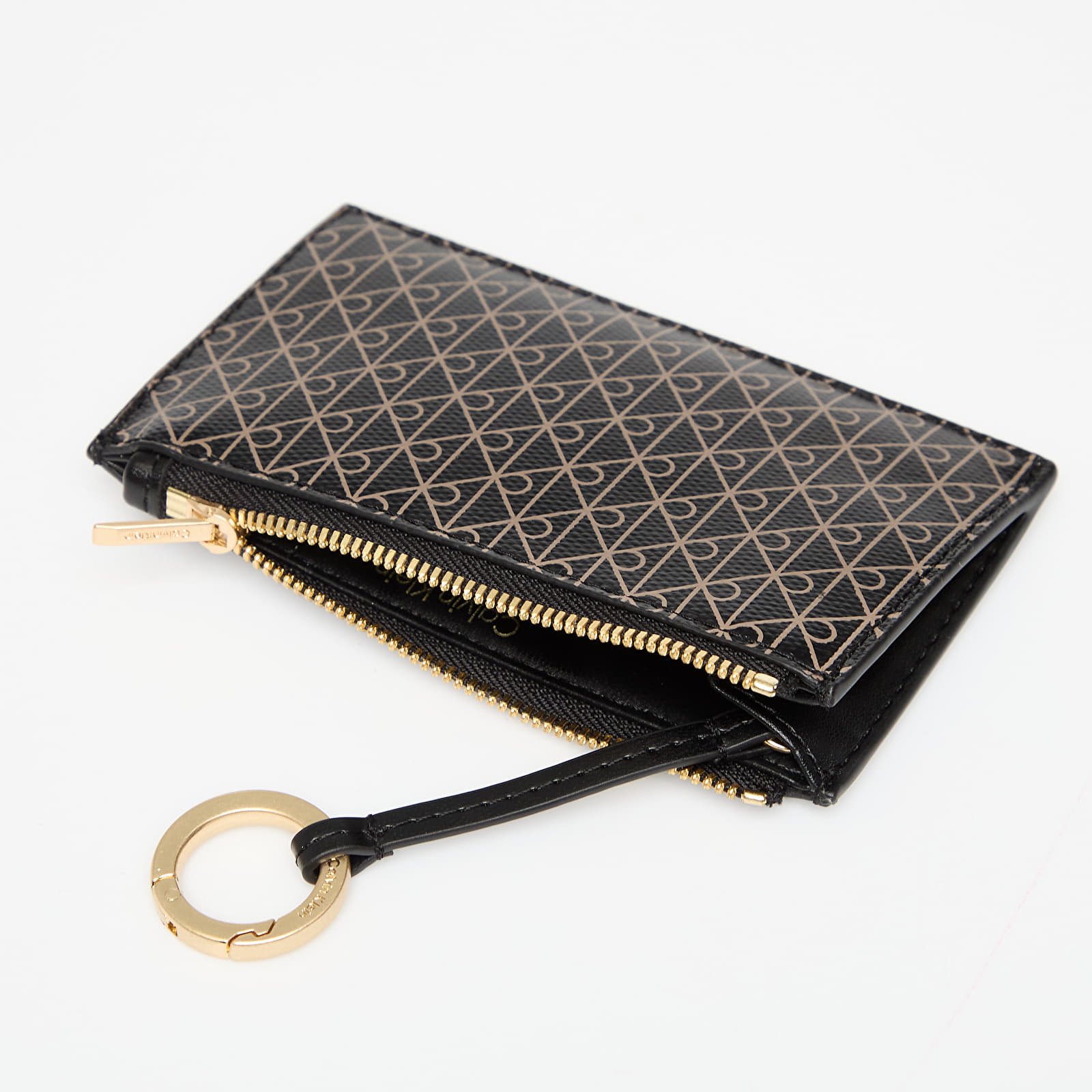 Men's wallets Calvin Klein Emblem Aop Top Zip Cardholder Black