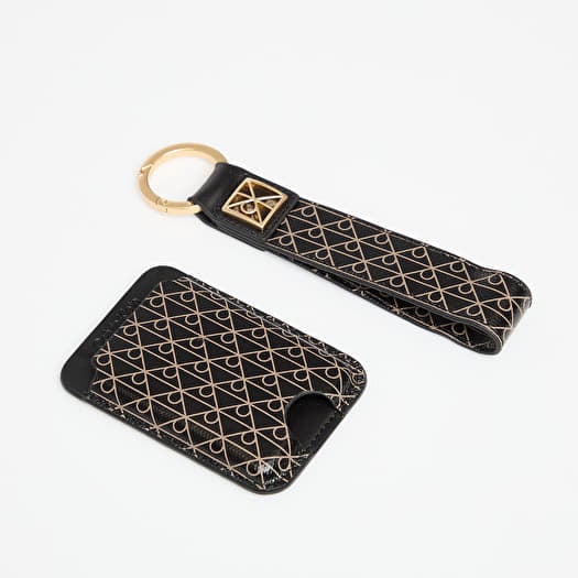 Wallet Calvin Klein Emblem Aop Key Fob + Cardholder Black