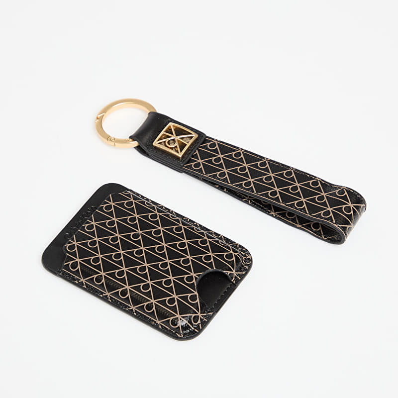 Wallet Calvin Klein Emblem Aop Key Fob + Cardholder Black