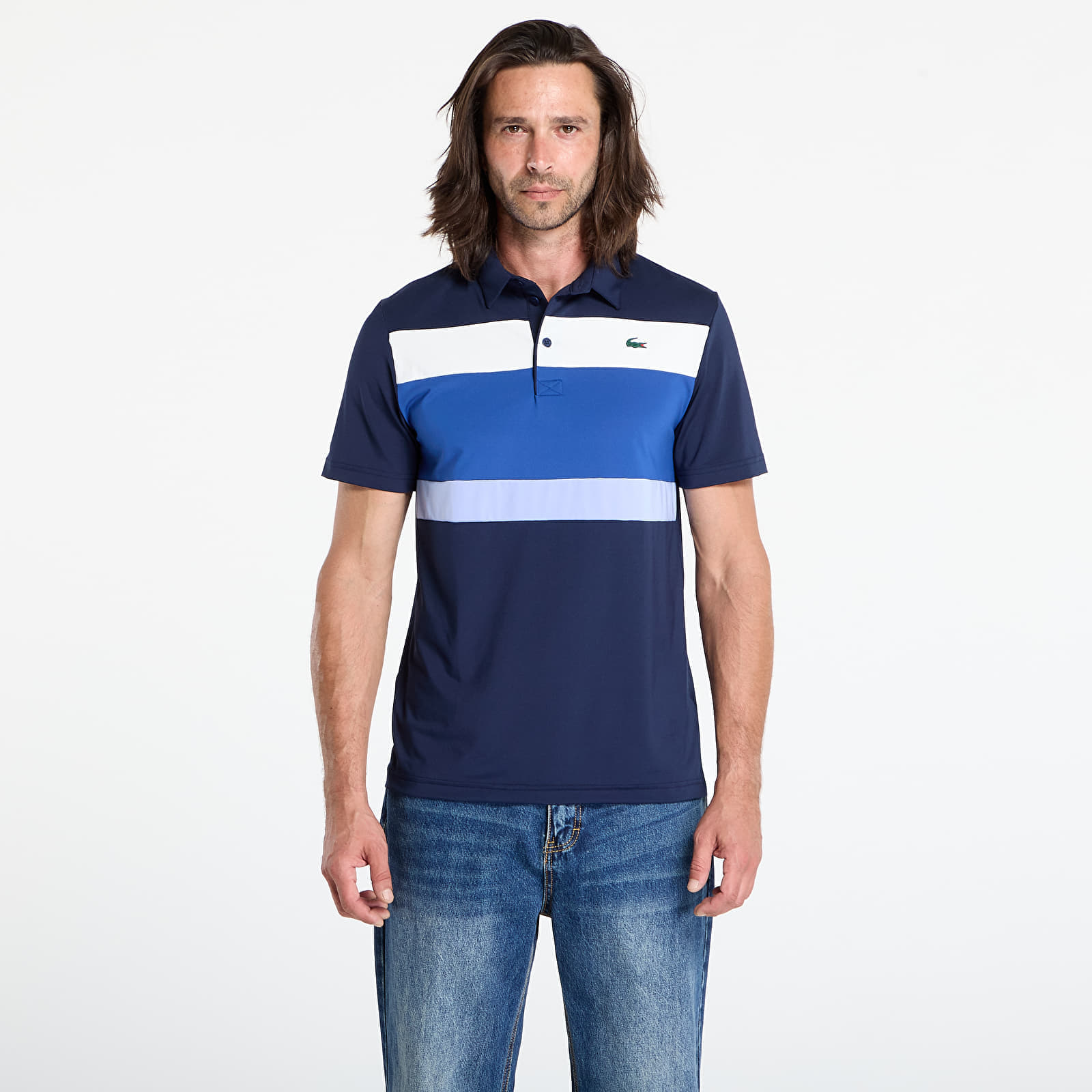 Tricou LACOSTE Mens S/S Polo Navy Blue/ France Blue-Flour M