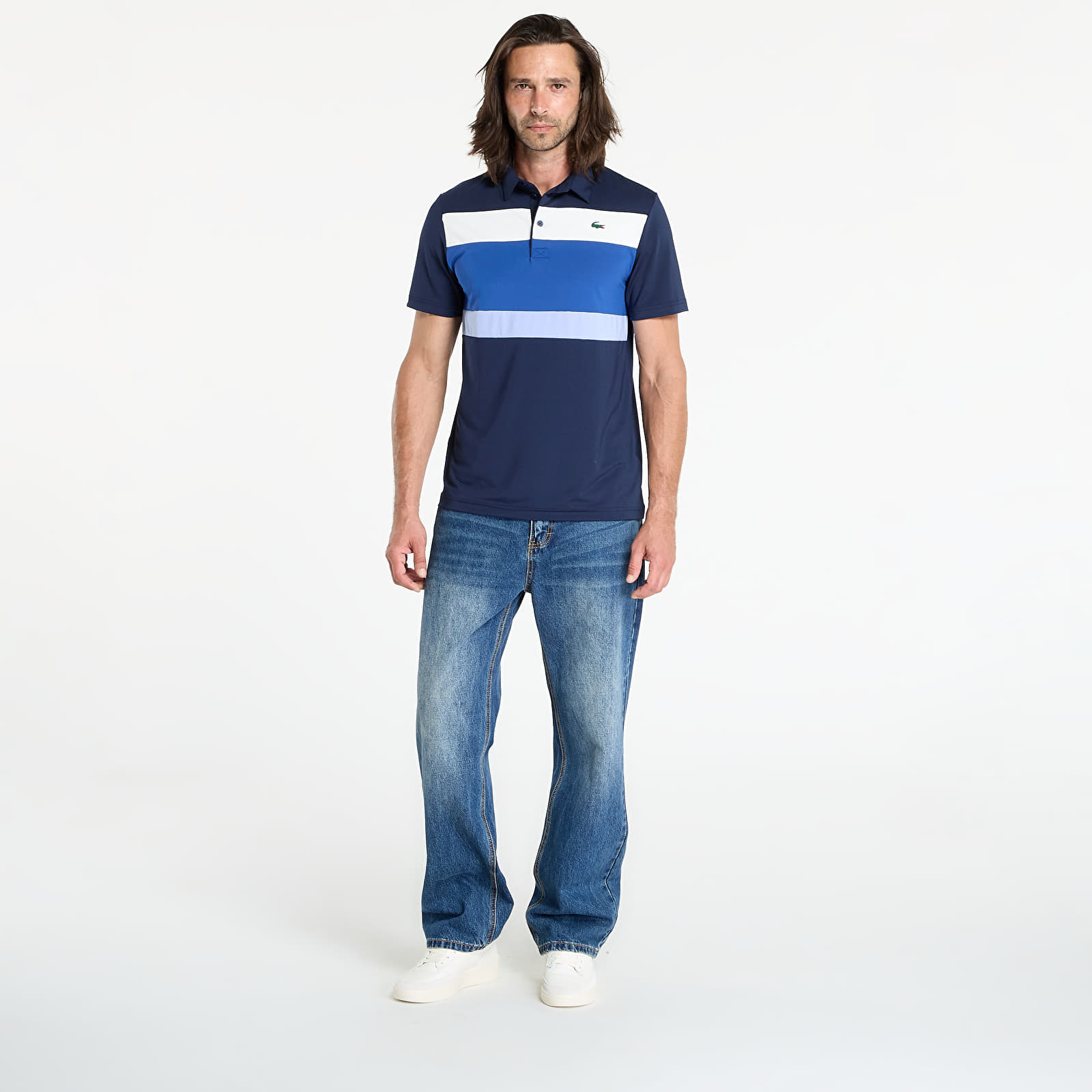 Miesten T-paidat LACOSTE Men's S/S Polo Navy Blue/ France Blue-Flour