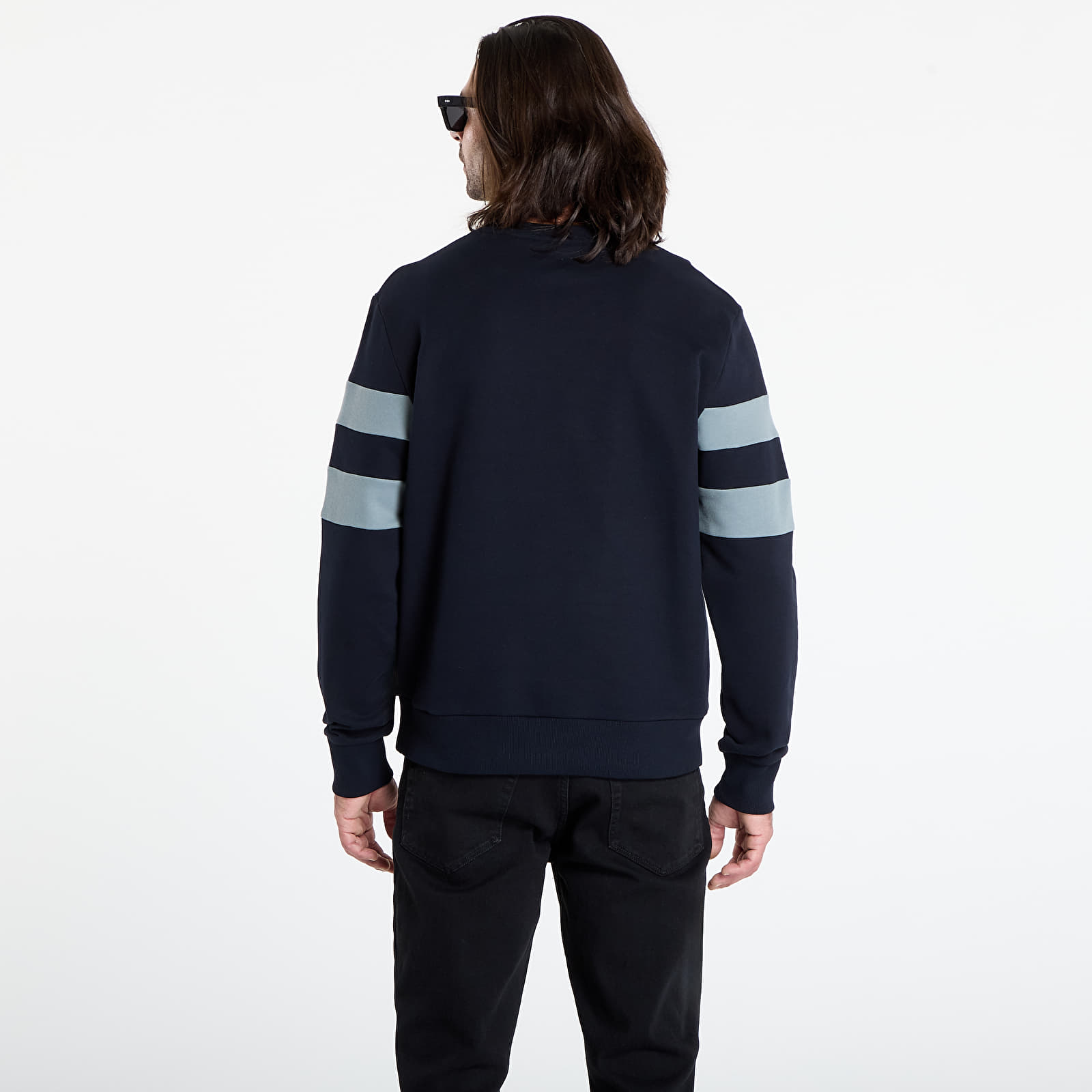 Férfi kapucnis pulcsik FRED PERRY Peached Tipped Sleeve Sweatshirt Navy