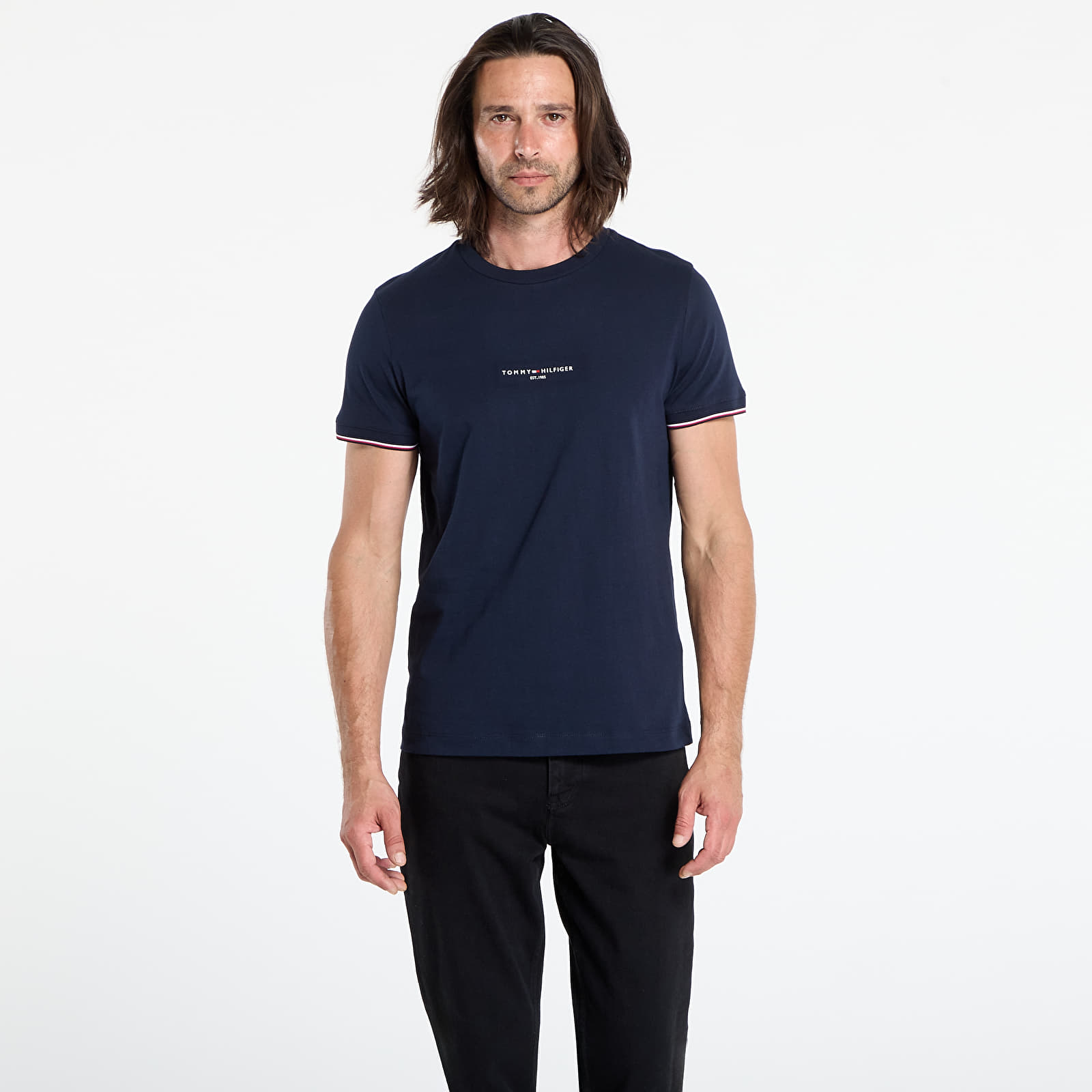 Moške majice Tommy Hilfiger Tommy Logo Tipped Tee Blue