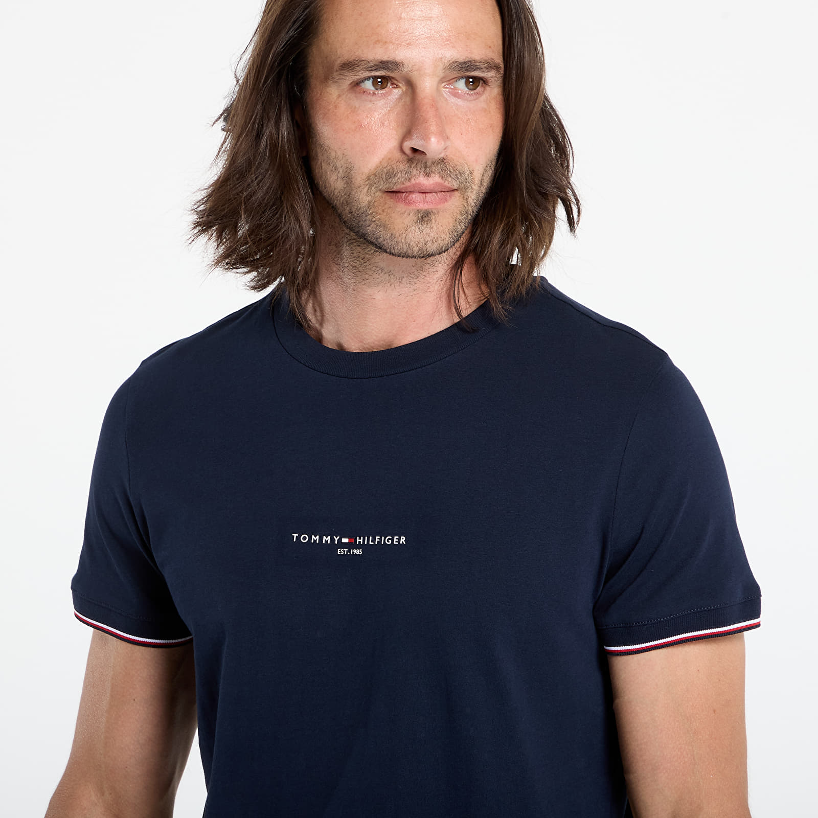 Moške majice Tommy Hilfiger Tommy Logo Tipped Tee Blue