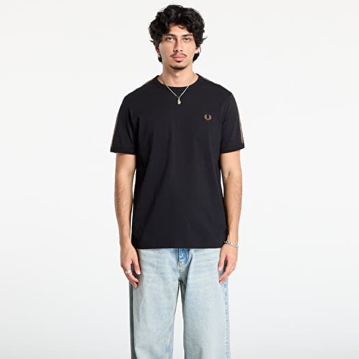 T-shirt FRED PERRY Contrast Tape Ringer T-Shirt Black/ Shadedston