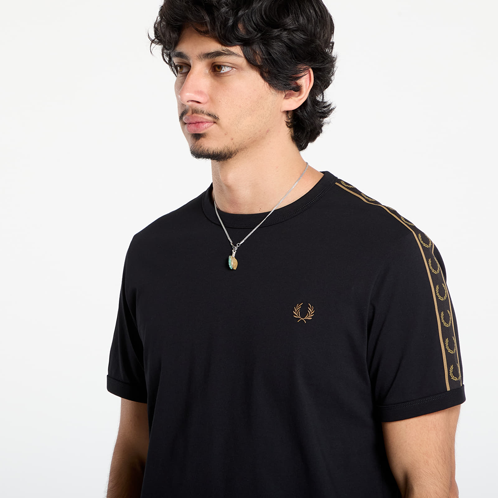 T-shirts FRED PERRY Contrast Tape Ringer T-Shirt Black/ Shadedston