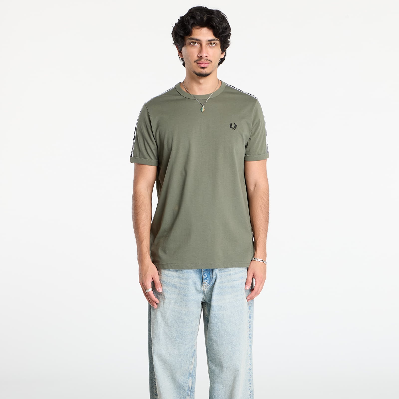 Tricou FRED PERRY Contrast Tape Ringer T-Shirt Lrlwrthgreen/ Blk S