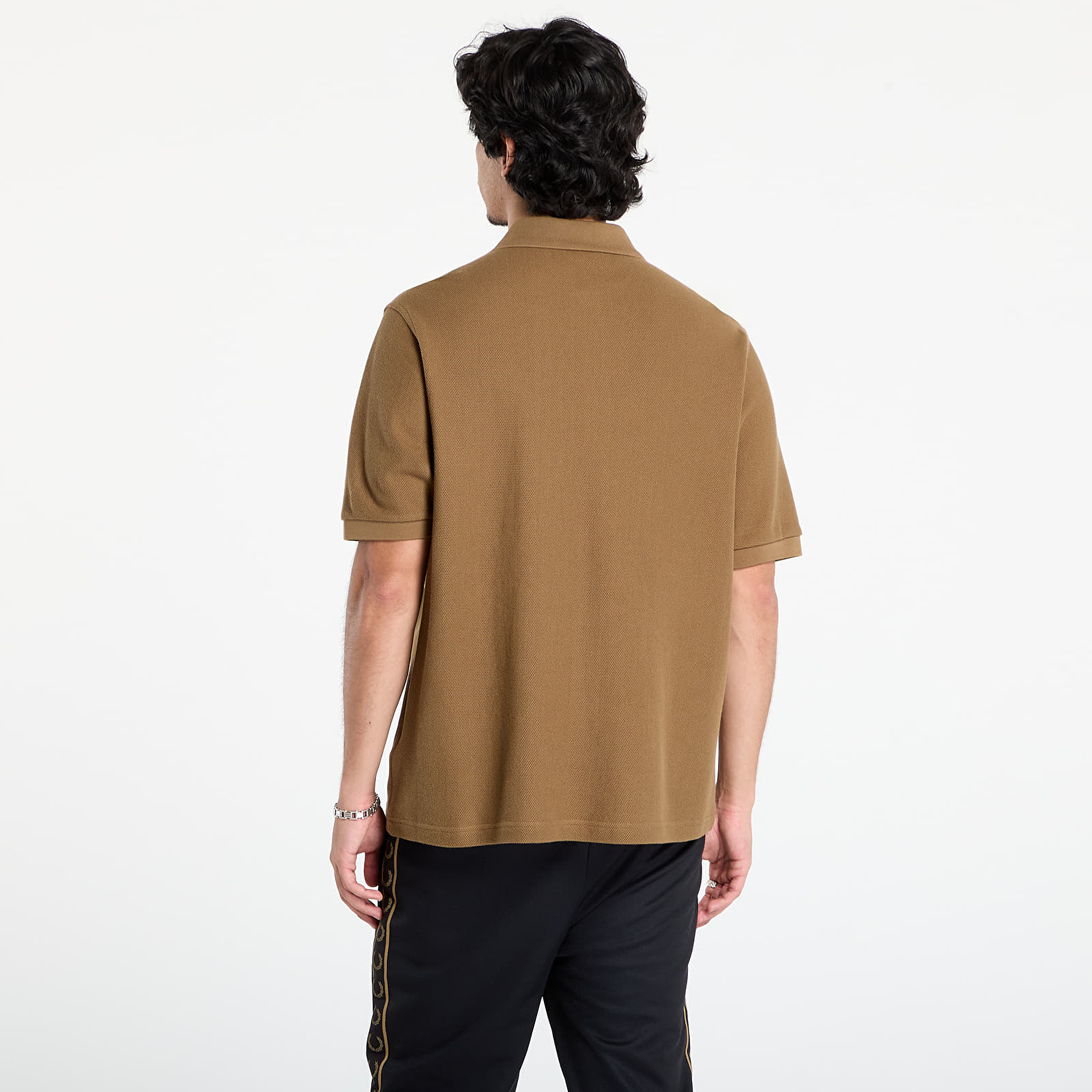 T-shirts FRED PERRY Panelled Button Through Polo S Shaded Stone