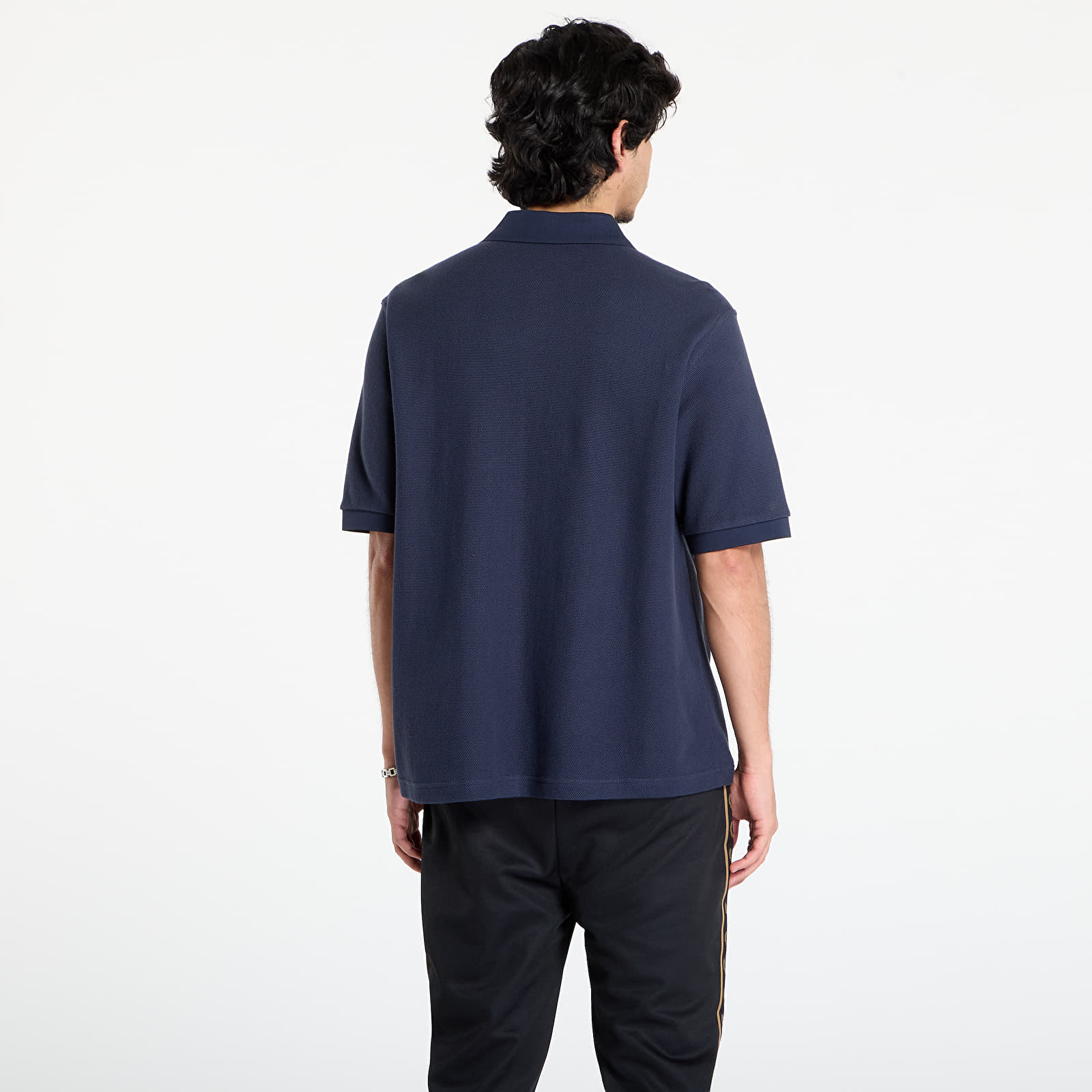 T-shirts FRED PERRY Panelled Button Through Polo S Dark Airforce