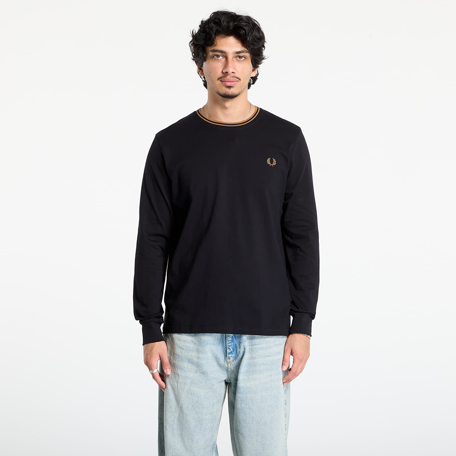 Tricou FRED PERRY Ls Twin Tipped T-Shirt Black S