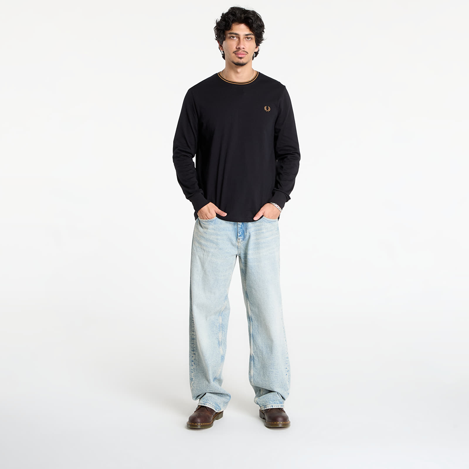 T-shirts FRED PERRY Ls Twin Tipped T-Shirt Black