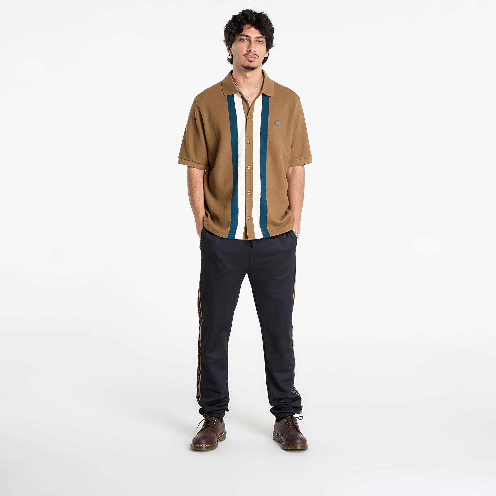 Bukser FRED PERRY Contrast Tape Track Pant Black/ Shadedston